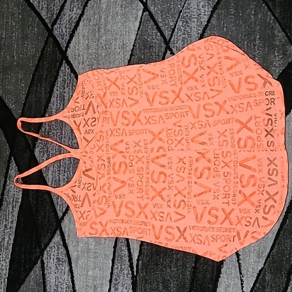 VINTAGE VS VSX SPORT RACERBACK STRAPPY ORANGE LOGO TANK-TOP - Picture 8 of 13